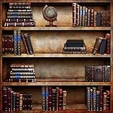 BELECO 5x5ft Fabric Bookshelf Backdrop Library
