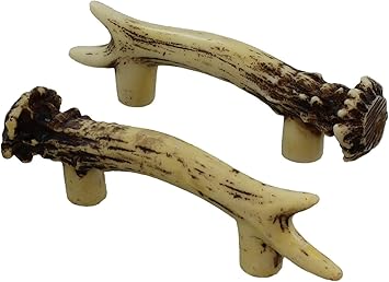 Heavy Duty 3 Antler Pull Cabinet Drawer Knobs 2 Pack 2 Sizes