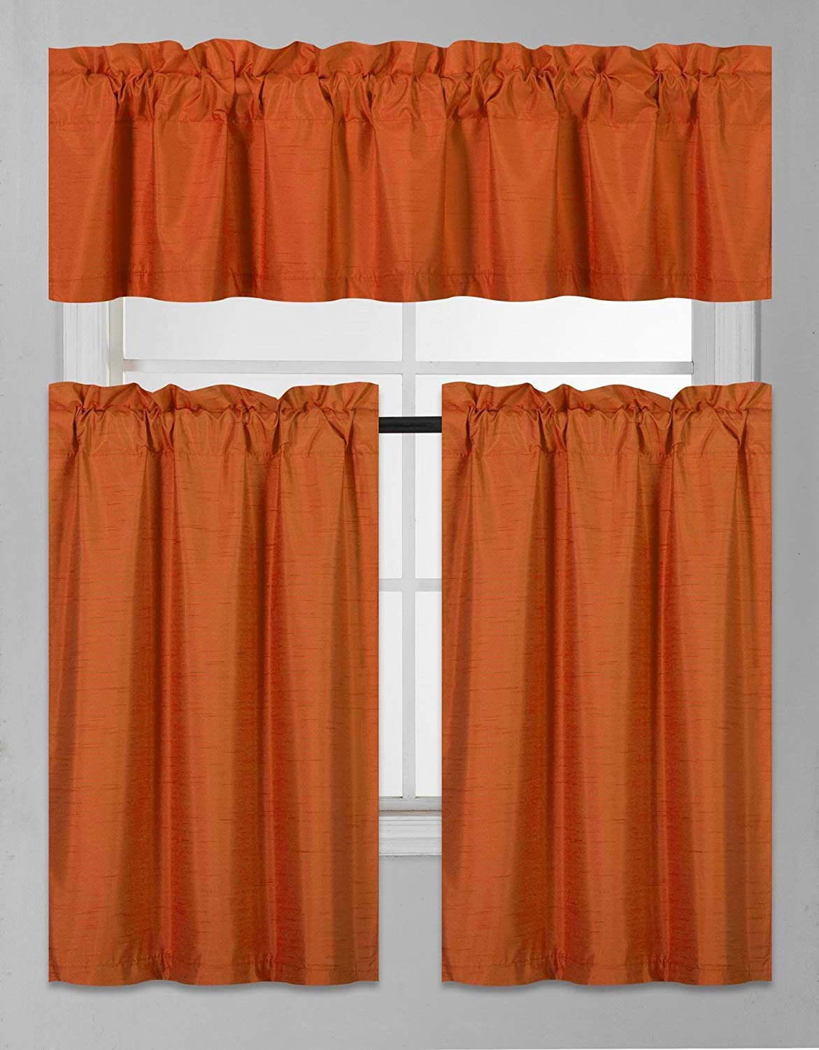 Best orange kitchen curtains valance
