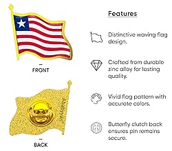 Liberia Flag Lapel Pin - Enamel Metal National