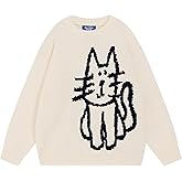 Aelfric Eden Pullover Sweater Cute Printed Oversized Sweater Fall Winter Couple Tops