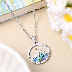 Mustard Seed Necklace, Round Colorful Mountain