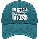 ODCRAT Retirement Birthday Gifts Hat I'm not Old I'm Classic Dad Hat for Men Vintage Denim Dad Hat Adjustable
