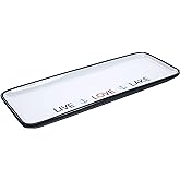 Pavilion Gift Company 67538 12 Inch Stoneware Serving Tray Live Love Lake, Blue