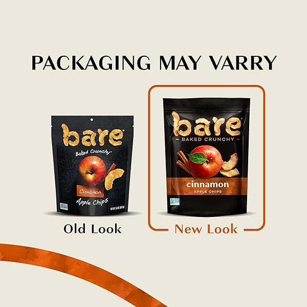 BARE BAKED CRUNCHY, APPLES CINNAMON, 3.4 OUNCE (PACK OF 6)