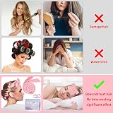CNMTCCO Heatless Hair Curling Headband Flannel Velvet No Heat Curls Ribbon Pink view 3