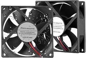 PANO-MOUNTS 80mm Moisture-Proof Fan 2-Pack 12V DC 8025 High Airflow Cooling Fan 2 Wire 3Pin 3500RPM For rv fridge