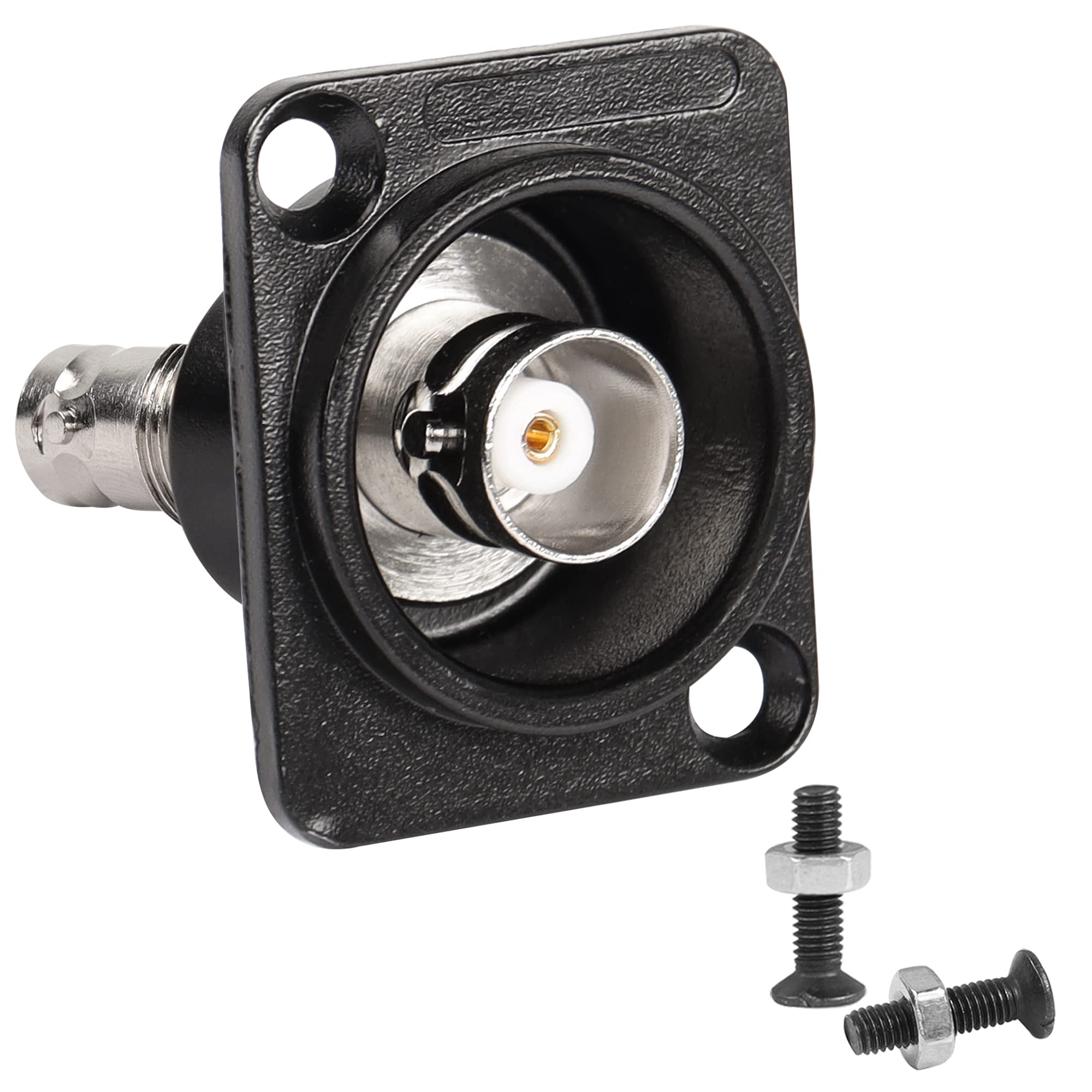 QIANRENON 75 Ohm BNC Panel Mount Connector Adapter BNC Female to Female Panel Feed-Through Connector, XLR Panel/D-type Panel Mount,for Video Security Camera CATV System