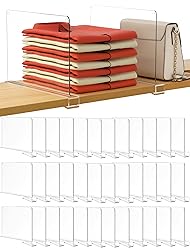 HBlife 36 Pack Clear Shelf Dividers, Vertical Purse