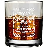 Veracco Best No.1 Uncle The Man The Myth The Legend Old Fashioned Glass Funny Best Uncle Gift Ever From Sister Daughter Son (Clear, Glass)