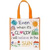 Loveinside Medium Recycled Gifts Bags with Handles, Kids Reusable Birthday Party Gift Bag, Shopping Bag - 10.5" x 4.75" x 10.5", 1 Pcs - Sunny