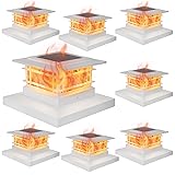 Dynaming 8 Pack Solar Post Cap Lights Outdoor with