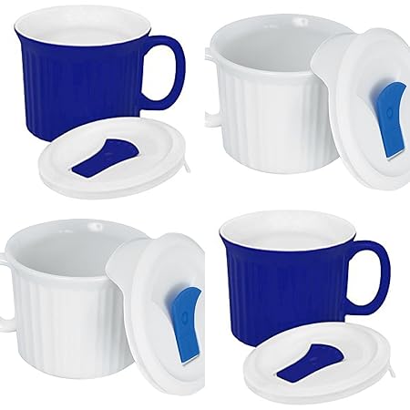 CorningWare - 4 tazas con tapas de plástico con ventilación ...