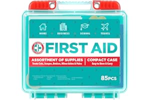 Be Smart Get Prepared 85 Piece First Aid Kit: Clean, Treat, Protect Minor Cuts, Scrapes. Home, Office, Car, School, Business, Travel, Emergency, Survival, Hunting, Outdoor, Camping & Sports, FSA HSA