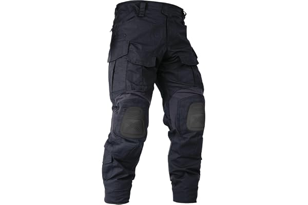 OCANXUE Men’s Tactical Pants with Knee Pads Camo Cargo Pants Waterproof Hiking Pants 10 Pockets