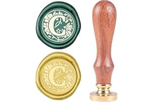 CRASPIRE Wax Seal Stamp Letter C Sealing Wax Stamp Alphabet Letter 25mm Removable Brass Head with Wooden Handle for Envelopes