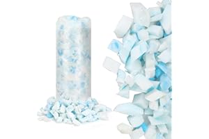 MATUFF Shredded Memory Foam Filling 5 lbs, Premium Soft Bean Bag Filler for Pillow Stuffing Bean Bag Chair Couch Cushion Filling and Dog Bed Fill and Artwork Refill, Blue & White Multi Shape