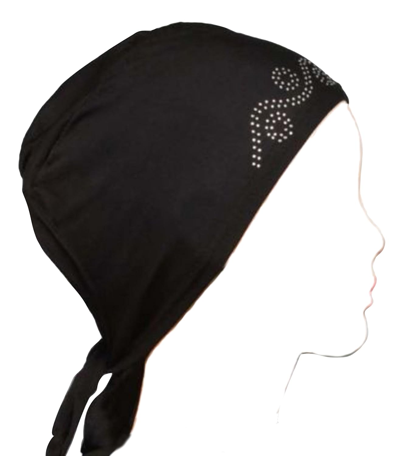 cwen collection hijab rhinestone tie back bonnet women cap under scarf hat stole kitchen pregnancy hair head cover