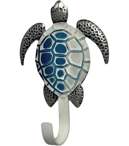 De Leon Collections Porta Rotolo Di Carta In Metallo A Forma Di Tartaruga Marina Blu, 32 Cm, Per Cucina