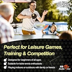 DOUBLE FISH Ping Pong Paddles Set of 4 with 6pcs
