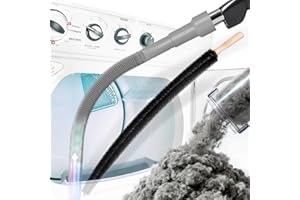 Holikme 2 Pieces Dryer Vent Cleaner Kit, Dryer Lint Vacuum Attachment and Flexible Dryer Lint Brush, Dryer Vent Vacuum Hose Attachment,Grey