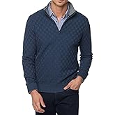Robert Graham Mens Gavino Long Sleeve 1/4 Zip Pullover Knit Sweater
