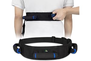 MKEFMEI Gait Belt for Seniors, Transfer Belt with Handles, Safety Gate Belt for Elderly Lift Belts Physical Therapy with Quick Release Buckle Standing Aids & Support for Elderly Handicap Patient Care (Black)