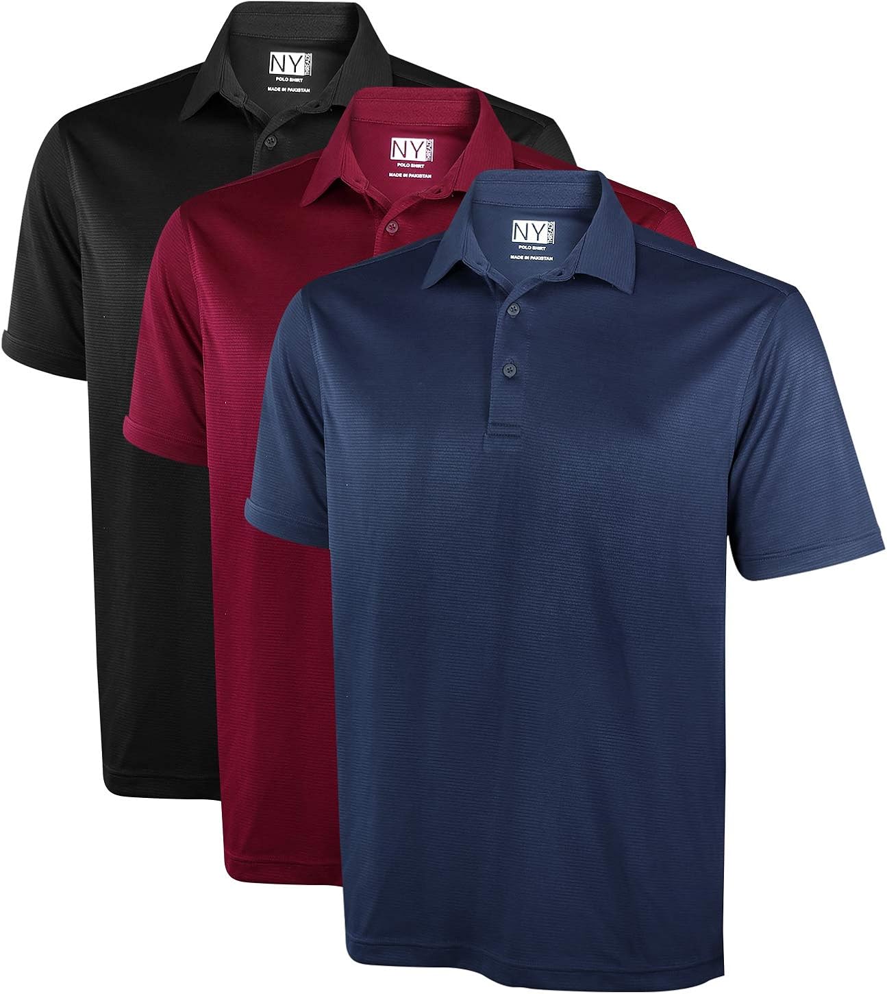 NY Threads Pack of 3 Men's Regular-Fit Short Sleeve Polo Shirts at  Men’s Clothing store
