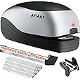 Electric Stapler for Desk, Automatic Stapler Desktop, Office Staplers Electric, AC or Battery Powered Staplers Heavy Duty Office Use, with Reload Reminder & Release Button, 25 Sheets Capacity, Silver