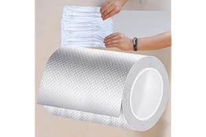 KAIYUER Butyl Tape Waterproof Tape,Tape,Aluminum Foil Tape Butyl Sealant Tape for RV Awning Repair, Window, Silicone, Boat and Pipe Sealing, Glass & EDPM Rubber Roof Patching, Silver,8 Inchx16.4 Feet