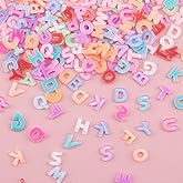 SmallCat 100 Pcs Letter Nail Charms, Letter Charms for Nails, Kawaii Nail Art Letters, Letters for Nails Women Acrylic Nails Manicure Supplies (Random Candy Color)