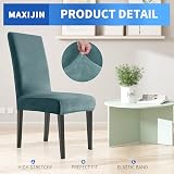 MAXIJIN Stretch Velvet Chair Covers Set of 6 Stone Blue view 2