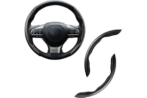 Amiss Car Carbon Fiber Anti-Skid Steering Wheel Cover, Segmented Steering Wheel Protector, Butterfly Cover, Universal 99% Car Wheel Cover Protector, Car Interior Accessories (Black)