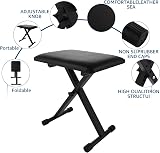 ASelected Keyboard Stool X Style Folding Piano Bench Adjustable Height view 3