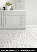 FloorPops FP2946 Lattice Peel & Stick Floor Tiles White Off-White 12x12 view 3