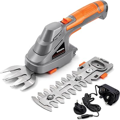 Terratek 2 in 1 Cordless Hedge Trimmer 7.2V with 2 Blades 120mm
