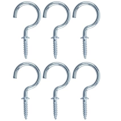 7 8 Inch Zinc Plated Ceiling Screw Hooks For Hanging 40 Count