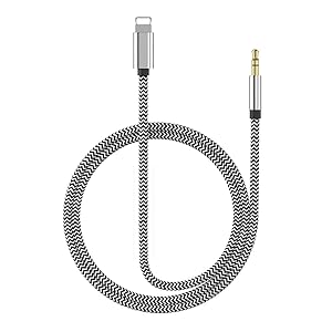 [Apple MFi Certified] Aux Cord Compatible with iPhone, Lightning to 3.5mm Audio Stereo Cable Compatible for iPhone 12/12 Pro/11/XS/XR/X 8 7/iPad Adapter to Car Stereo/Home/Headphone/Speaker (Silver)