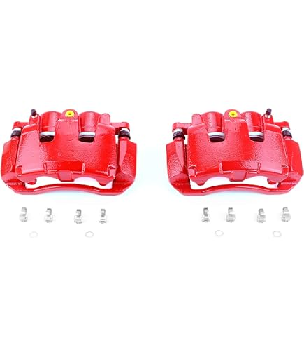 Power Stop Front Brake Calipers S2942D - Red Powder Coated Pair For Ford Focus, Escape, C-Max (2012-2019)