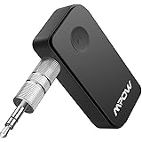 Mpow Bluetooth Receiver, Protable Bluetooth 4.1 Car Adapter & Bluetooth Car Aux Adapter for Music Streaming Sound System, Hands-free Audio Adapter & Wireless Car Kits for Home/Car Audio Stereo System,Black