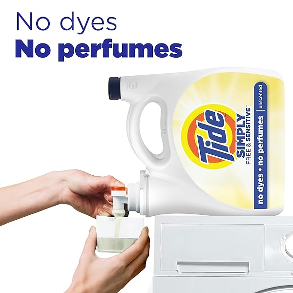 TIDE SIMPLY LIQUID LAUNDRY DETERGENT, FREE & SENSITIVE SCENT, 89 LOADS, 117 FL OZ