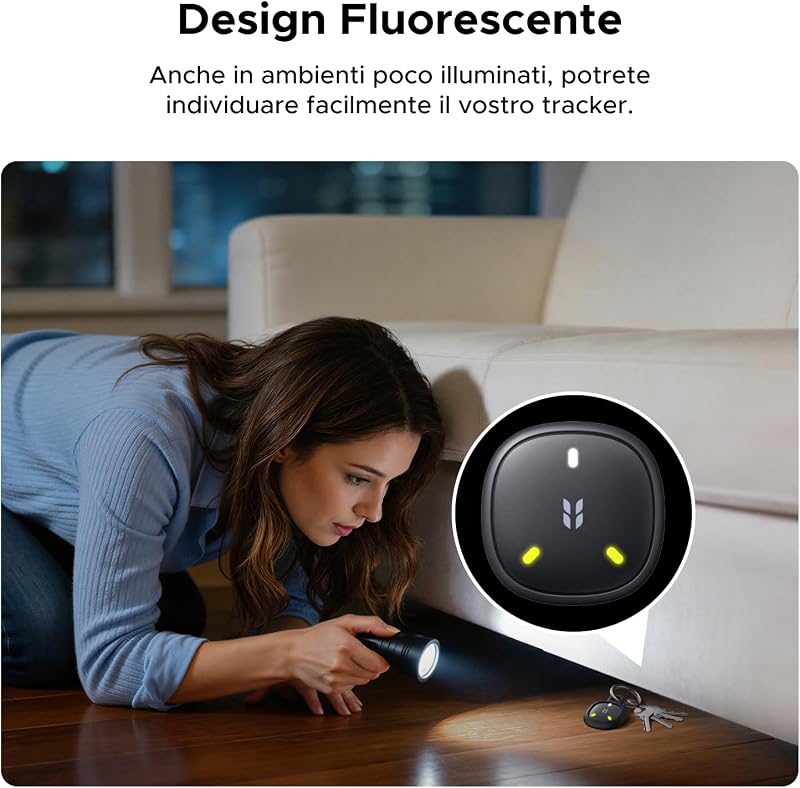 FineTrack Mini DUO 2 Supporto iOS Find My o Android Find Hub 4 Pezzi