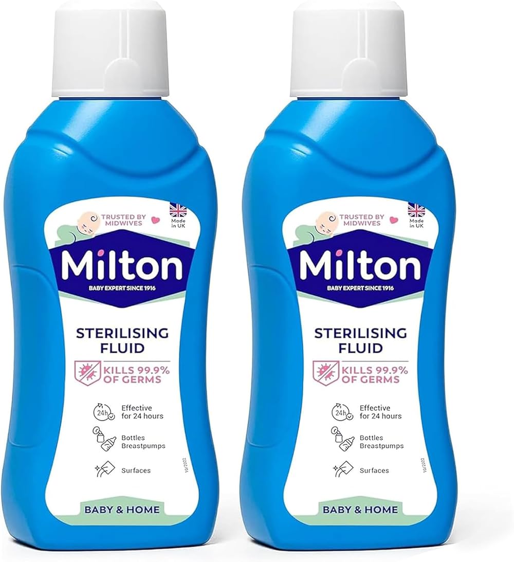 Milton Sterilising Fluid 500ml Twin Pack – Cold Water Steriliser for Bottles