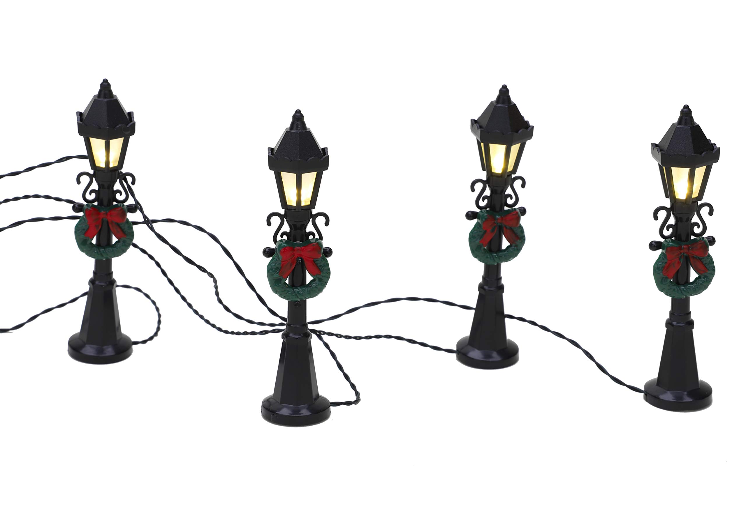 Toyland® Mini Resin Christmas Collectible Ornament - Village Scene Accessories - Christmas Figures (4 Lanterns 11cm x 2cm).