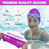 Nepfaivy Kids Swimming Cap Silicone 6-14 Purple Non-Slip Comfort view 3