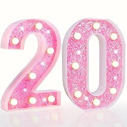 Pooqla Marquee Numbers Lights, Light up Numbers