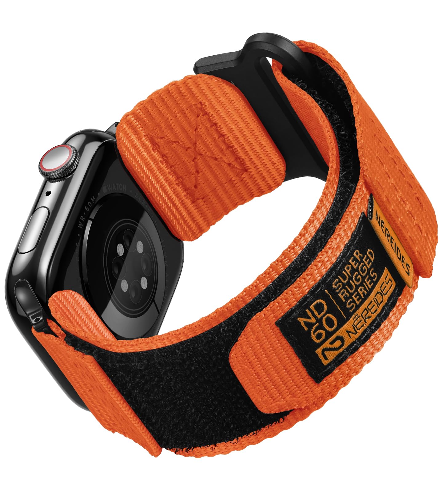 Nereides Compatible with Apple Watch Straps Series 11 10 9 8 7 6 5 4 SE 3/2/1 Ultra 3/2/1, Nylon Sport Replacement Band for iWatch Strap 46mm 45mm 44mm 49mm (L, Orange) — image 1