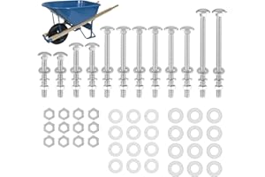 JIOTAR Wheelbarrow Handles Bolts Kit Replacement Wheelbarrow Rebuild 5/16 Stainless Carriage Nuts and Bolts Kit, Furniture Repair,Beds Sofa Table Chairs - 12 Pack