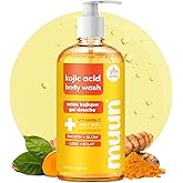 Muun Exfoliating Body Wash - AHA & BHA - Prevent Ingrown Hair Underarm Bikini, Moisturizing, Smoothe & Soften Body Wash - 16.9 Fl Oz/500ml