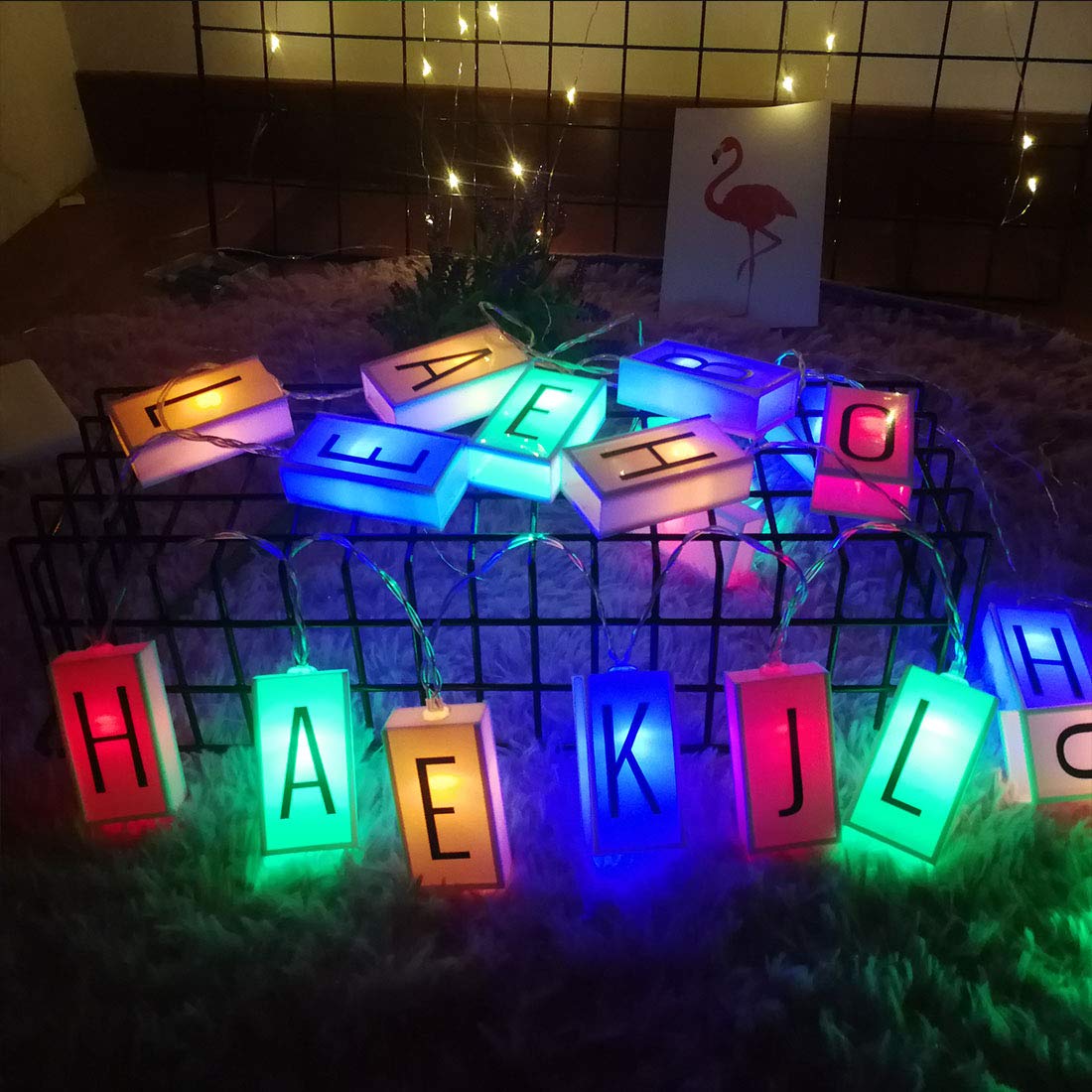 Auraglow Boo - Lampada decorativa a LED per Halloween, per feste in casa, eventi, luci notturne, lettere e numeri alimentati a batteria con timer di quattro ore